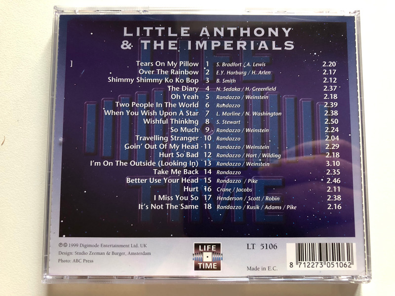 Little Anthony & The Imperials: Tears On My Pillow - Goin' Out Of My Head; Take Me Back; Hurt So Bad; I'm On The Outside (Looking In) / Delta Distribution Audio CD 1999 / LT 5106