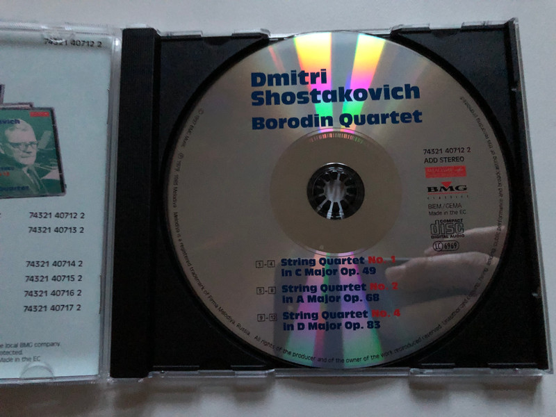 Dmitri Shostakovich: String Quartets Nos. 1, 2 & 4 - Borodin Quartet / Мелодия Audio CD 1997 Stereo / 74321 40712 2 