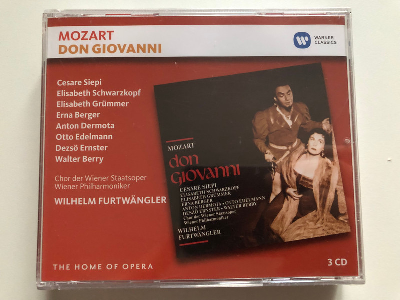 Mozart: Don Giovanni − Cesare Siepi, Elisabeth Schwarzkopf, Elisabeth Grümmer, Erna Berger, Anton Dermota, Otto Edelmann, Dezsö Ernster, Walter Berry, Chor Der Wiener Staatsoper / Warner Classics 3x Audio CD 2018 / 0190295735890