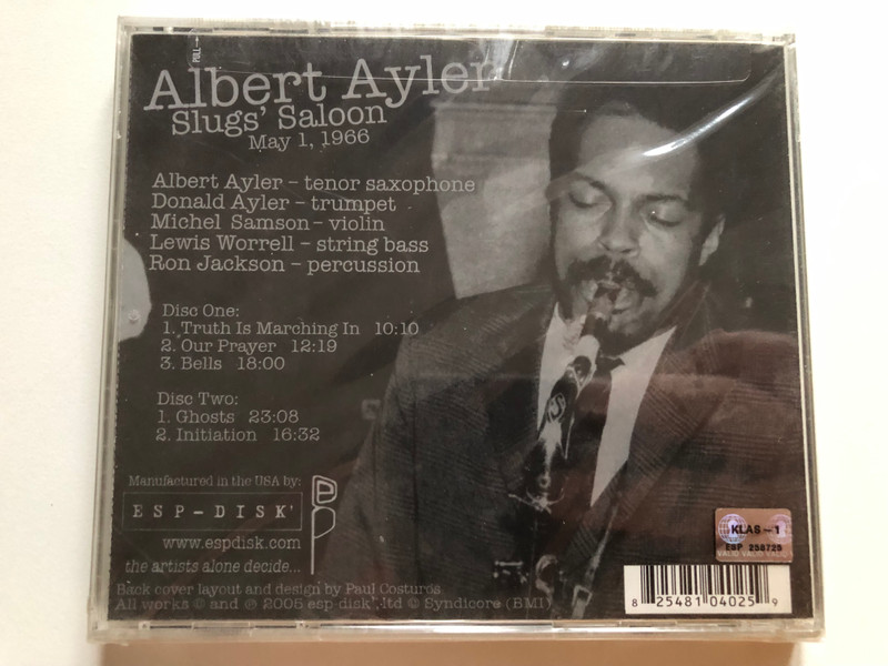Albert Ayler – Slugs' Saloon / ESP Disk 2x Audio CD 2005 / ESP 4025