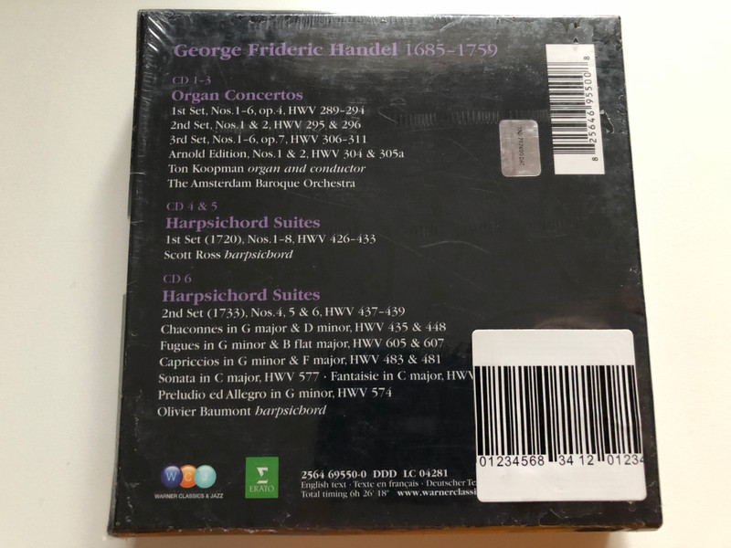 Handel Edition - Organ & Harpsichord Music: Organ Concertos, Harpsichord Suites - Ton Koopman, Scott Ross, Olivier Baumont / Erato 6x Audio CD, Box Set / 2564 69550-0