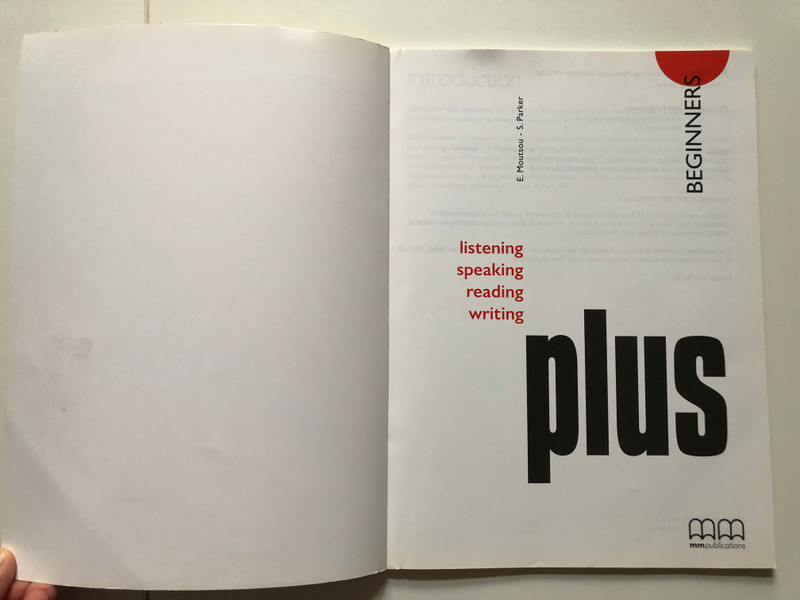 New Plus / Beginners Book / E. Moutsou, S. Parker / listening, speaking, reading, writing / MM Publications, 2019 / Paperback (9789603799658)
