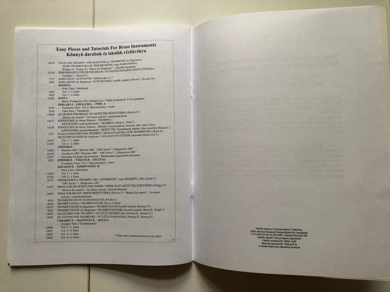 Ausgewählte Etüden Band 1 für Posaune / Makovecz / Selected Studies for trombone / VÁLOGATOTT ETŰDÖK harsonára / Editio Musica Budapest Z. 14 143 / Paperback (9790080141434)