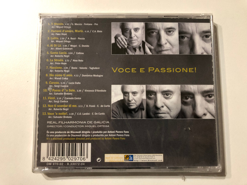 Aragall: Voce E Passione! - Real Filharmonía De Galicia, Director, conductor: Miquel Ortega / DiscMedi Blau Audio CD / DM 970 02 