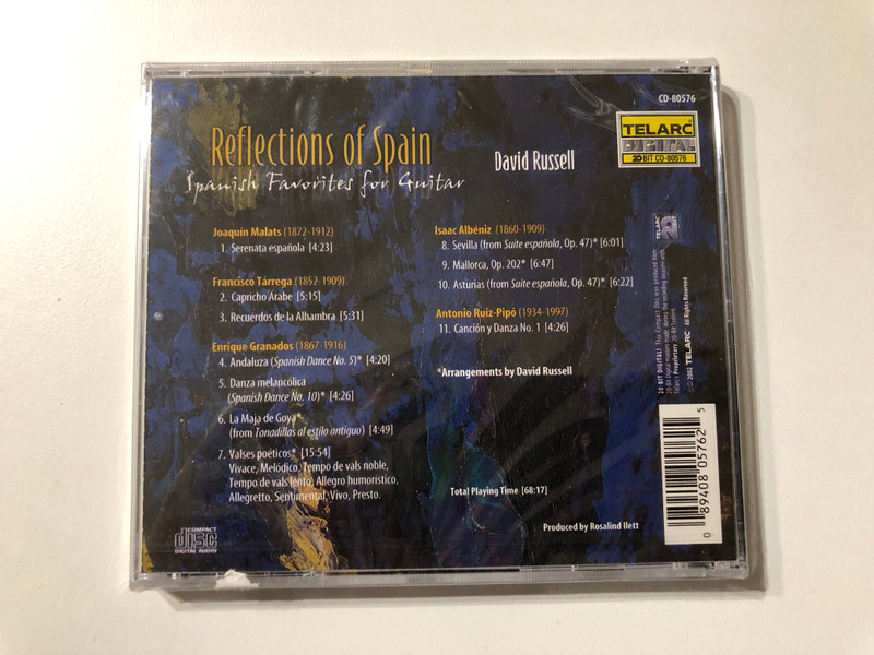 David Russell – Reflections Of Spain (Spanish Favorites for Guitar) / Telarc Audio CD 2002 / CD-80576 