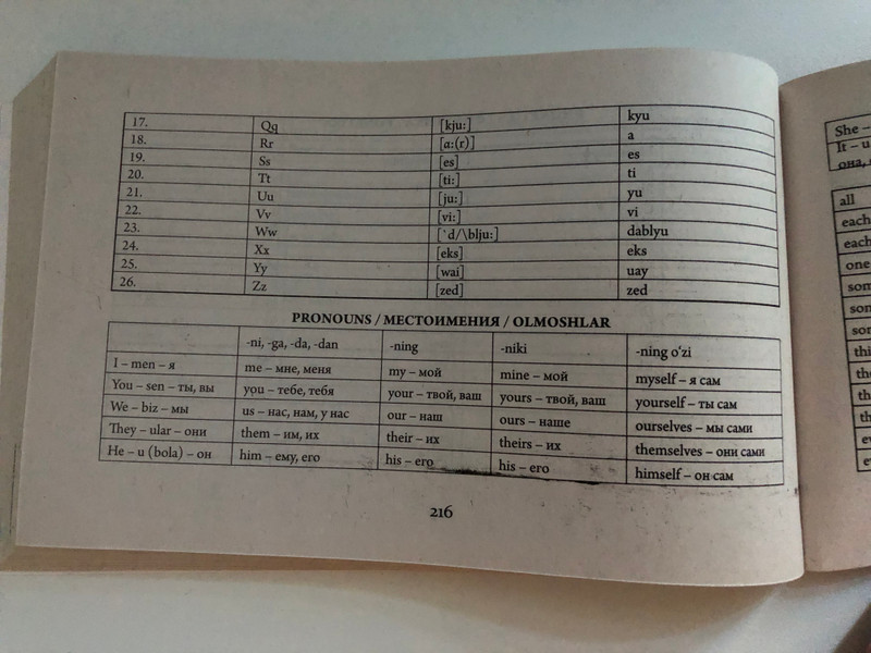 ENGLISH-RUSSIAN-UZBEK PHRASEBOOK / АНГЛО-РУССКО-УЗБЕКСКИЙ РАЗГОВОРНИК / INGLIZCHA-RUSCHA-O'ZBEKCHA SO'ZLASHGICH / Global Books / Paperback (9789943675520)