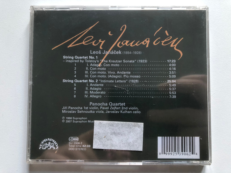 Janáček: String Quartets No. 1+2 - Panocha Quartet / Supraphon Audio CD Stereo 2007 / SU 3906-2