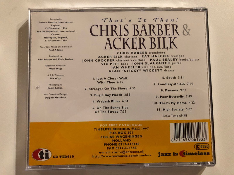 That's It Then! by Chris Barber & Acker Bilk | Live Dixieland Jazz Album (8711458061933)