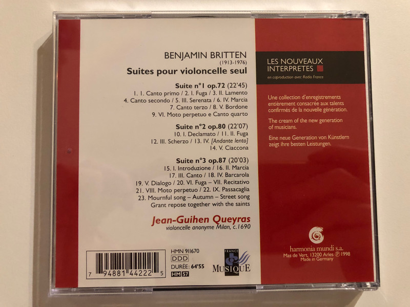 Benjamin Britten: Suites for Solo Cello (794881442225)