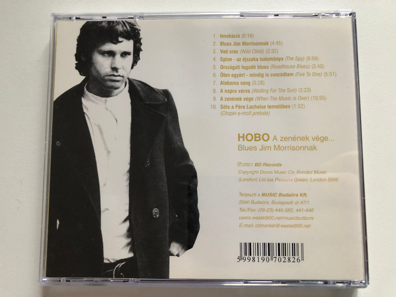 Hobo – Blues Jim Morrisonnak / B.D. Records Audio CD 2001 / BD 028-2