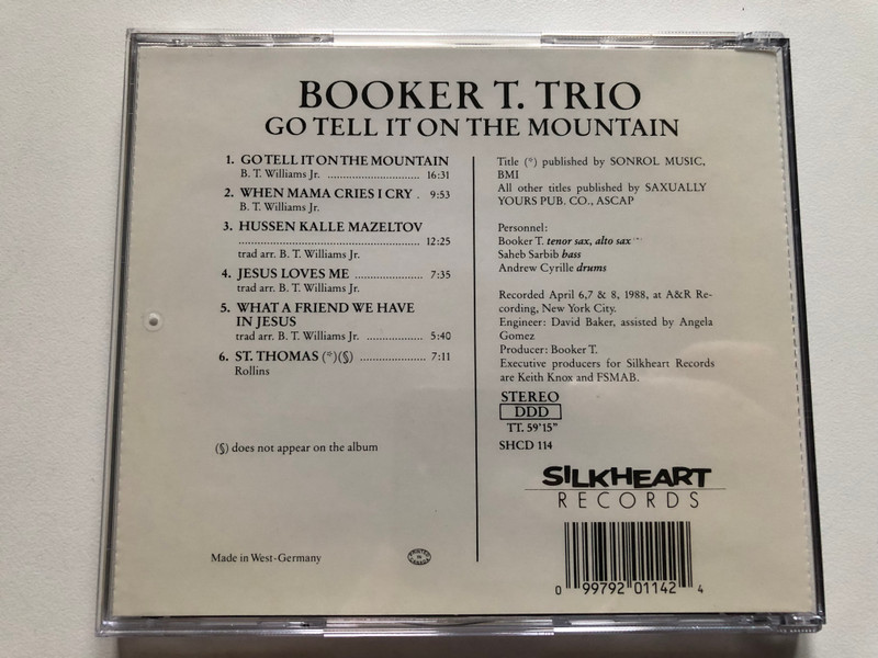 Booker T. Trio – Go Tell It On The Mountain / Silkheart presents the new american jazz / Silkheart Audio CD 1995 / SHCD-114