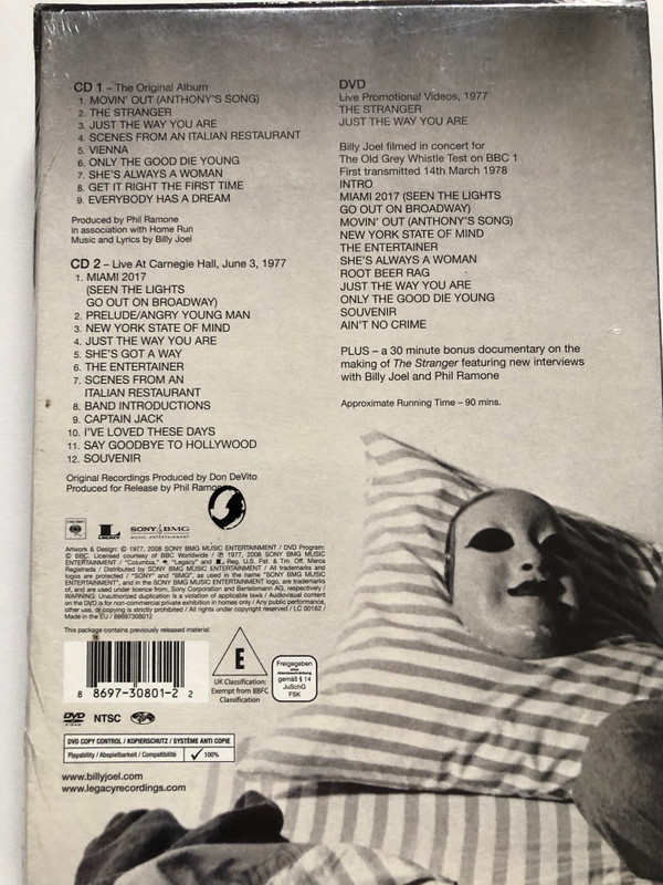 Billy Joel – The Stranger / 30th Anniversary Edition / The Album That Turned A Stranger Into A Household Name / Columbia 2x Audio CD + DVD Video CD 2008 / 88697308012012