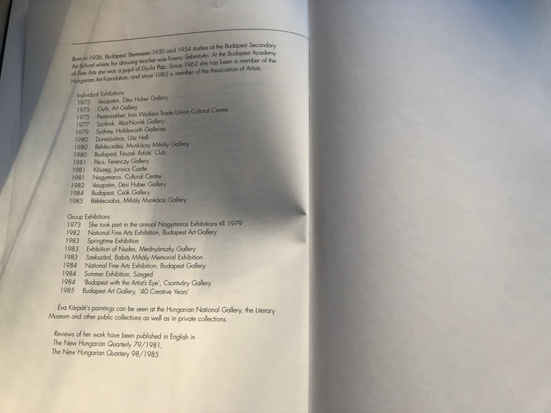 Arc - Kárpáti Éva festményei / Paintings of Éva Kárpáti, hungarian paintress / Hardcover / Magyar Nemzeti Galéria (9637432906)