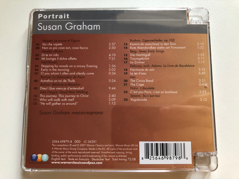 Susan Graham – Portrait / Warner Classics & Jazz Audio CD 2007 / 2564 69879-8
