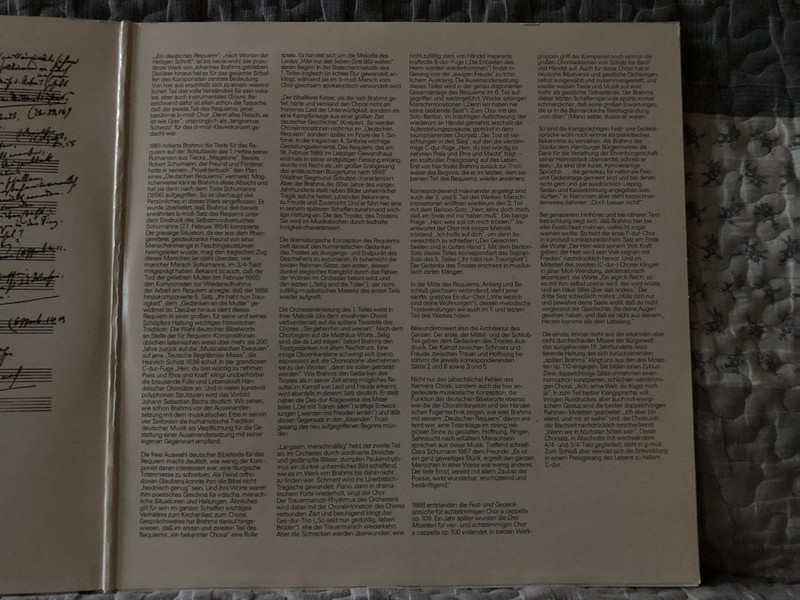 Brahms - Ein Deutsches Requiem Op, 45; Fest- Und Gedenksprüche Op. 109; Drei Motetten Op. 110 - Anna Tomowa-Sintow, Günther Leib, Rundfunk-Solisten-Vereinigung Berlin, Rundfunk-Chor Berlin / ETERNA 2x LP, Stereo 1975 / 8 26 318-319