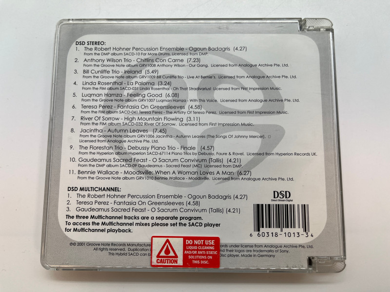 SACD Two-channel & Multi-channel Demonstration Disc / Groove Note Hybrid Disc Stereo 2001 / GRV1013