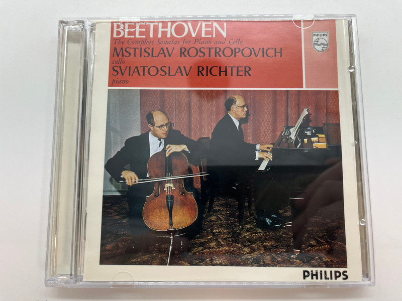 Beethoven: The Complete Sonatas for Piano and Cello - Mstislav Rostropovich (cello), Sviatoslav Richter (piano) / Philips 2x Audio CD Stereo 1963 / PHCP-20354/5