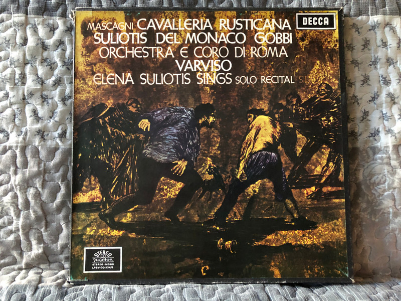Mascagni: Cavalleria Rusticana, Elena Suliotis Sings (Solo Recital) - Suliotis, Del Monaco, Gobbi, Orchestra E Coro Di Roma, Varviso / Jugoton 2x LP, Stereo, Mono / LPSV-DC-334/5