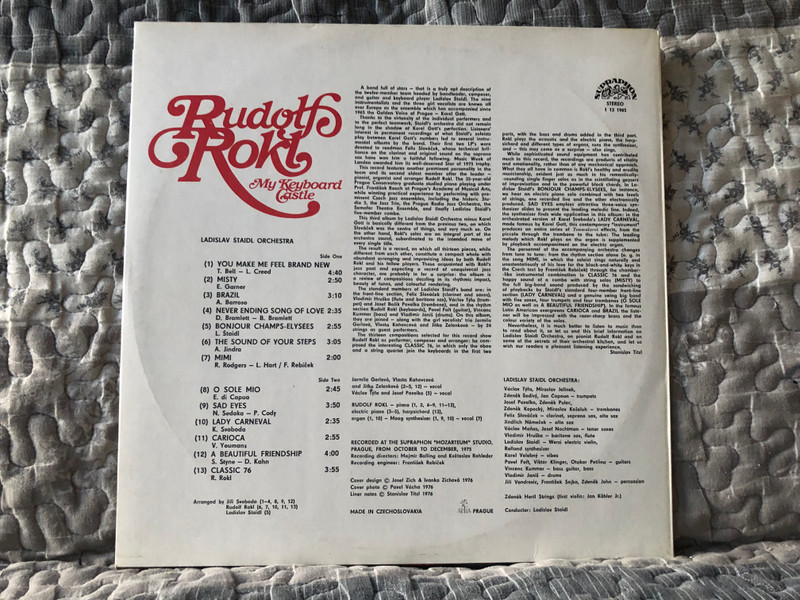 Rudolf Rokl – My Keyboard Castle / Supraphon LP Stereo 1976 / 1 13 1985
