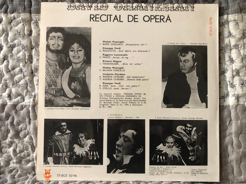 David Ohanesian – Recital De Operă / Electrecord LP Stereo / ST-ECE 02196