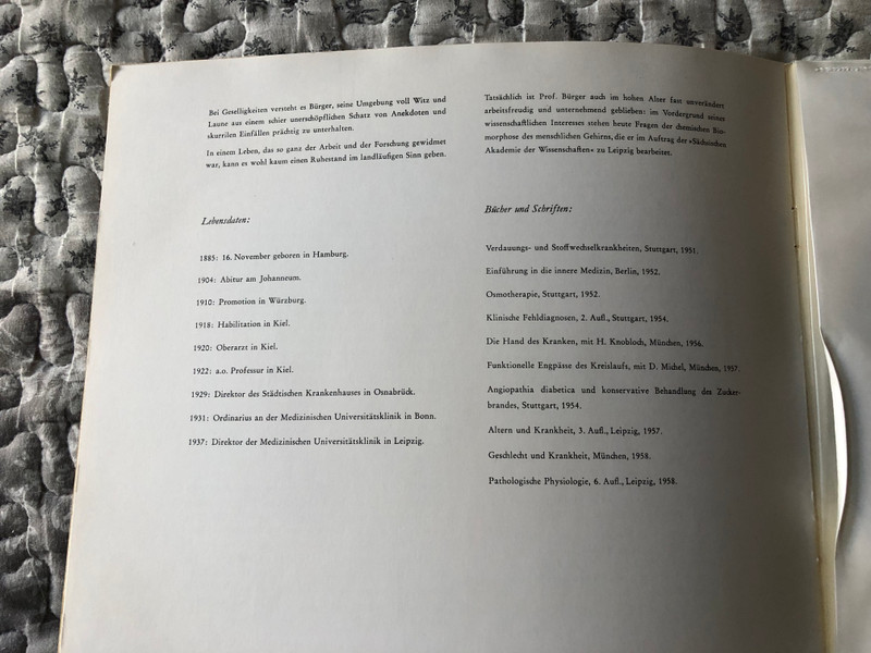 Bürger: Die Stimme Des Arztes - Sexualdifferente Biomorphose Des Menschen - Franz Schubert / An Schwager Kronos (Goethe); Erster Verlust (Goethe); Der Strom (Dichter unbek.); Lebensmut (Rellstab) / Werk-Verlag Dr. Edmund Banaschewski LP / ASWV 004