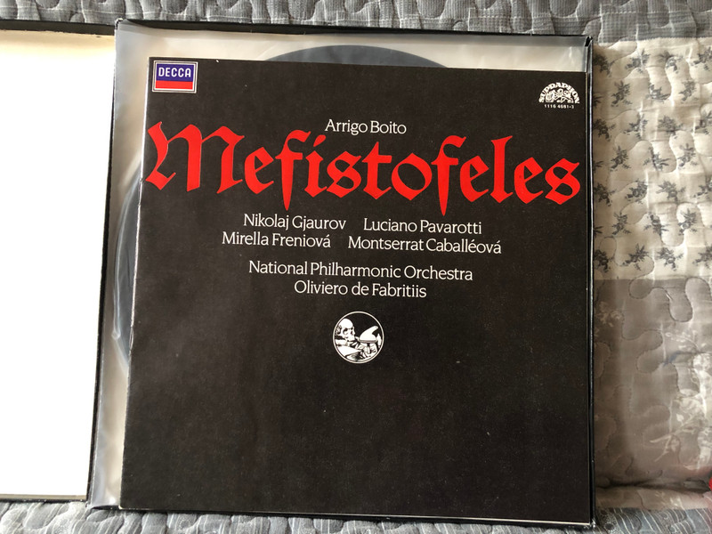Arrigo Boito: Mefistofeles - Nicolaj Ghiaurov, Luciano Pavarotti, Mirella Freniova, Montserrat Caballeova, National Philharmonic Orchestram, Oliviero de Fabritiis / Supraphon 3x LP, Stereo 1986 / 1116 4681 - 83