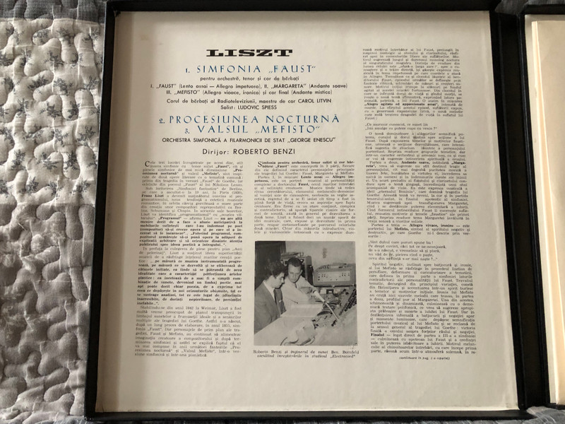 Liszt: Faust Symphony, Mefisto Waltz / Enescu State Philharmonic Orchestra, Roberto Benzi, Ludovic Spiess / Electrecord 2x LP Box Set (ST-ECE 0683-0684)