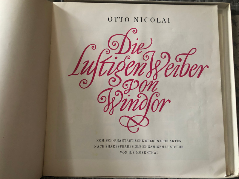 Otto Nicolai - Die Lustigen Weiber Von Windsor / ETERNA 3x LP, Box Set 1965 / 8 25 408 - 410