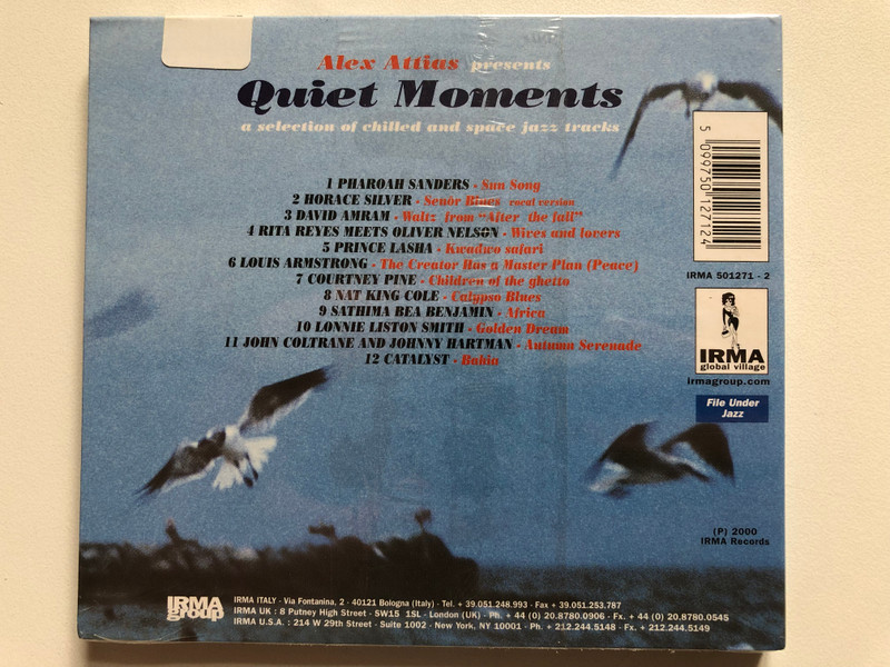 Alex Attias Presents Quiet Moments / a selection of chilled and space jazz tracks / Irma Audio CD 2000 / IRMA 501271-2 