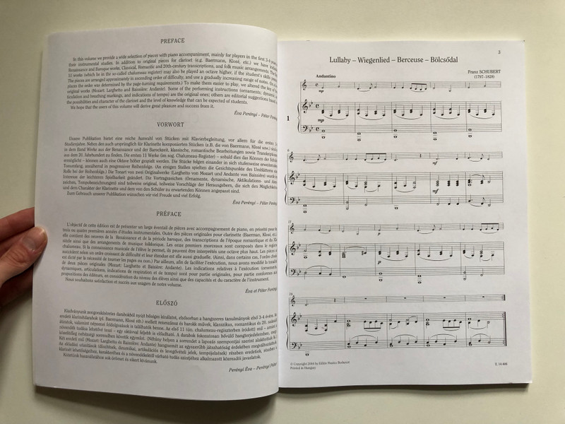 RÉPERTOIRE / For Music Schools / CLARINET / EDITIO MUSICA BUDAPEST Z. 14 406 (9790080144060)
