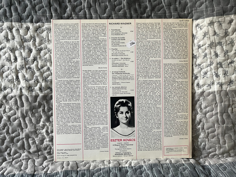 Eszter Kovács: Wagner - Elisabeth; Isolde; Kundry; Sieglinde; Senta; Brunnhilde / Hungarian State Opera Orchestra, Andras Mihaly / Hungaroton LP Stereo 1984 / SLPD 12639