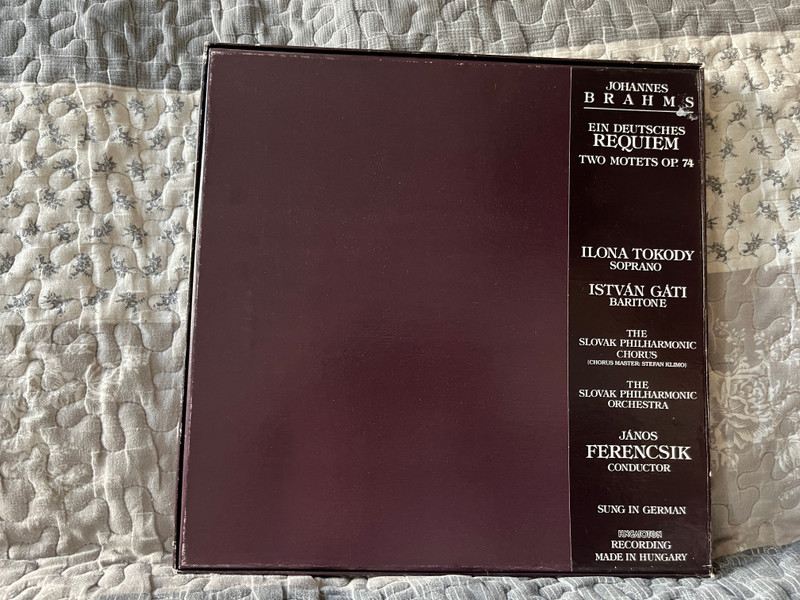 Brahms: Ein Deutsches Requiem - Two Motets Op.74 - Ilona Tokody, István Gáti, The Slovak Philharmonic Chorus & Orchestra, János Ferencsik / Hungaroton 2x LP, Box Set, Stereo / SLPD 12475
