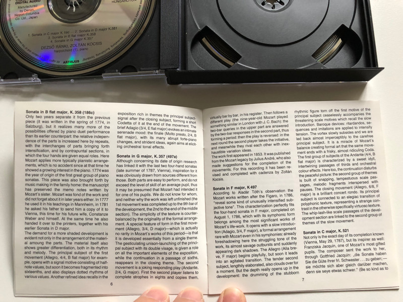 Mozart: Sonatas For Piano Duet (Complete) - Dezső Ránki, Zoltán Kocsis / Hungaroton 2x Audio CD, Stereo / HCD 11794-95-2