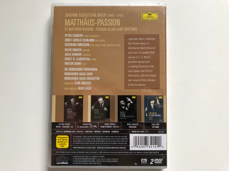 Karl Richter Directs J.S. Bach's St. Matthew Passion: A Grand Sacred Work on DVD (044007341490) 