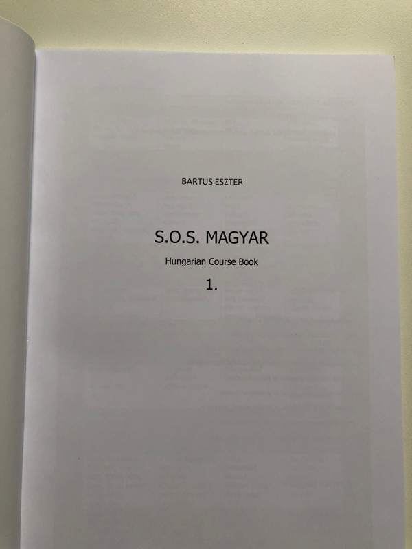 S.O.S. MAGYAR Hungarian Course Book 1 / BARTUS ESZTER / + online audio files / Paperback (9789631217155)