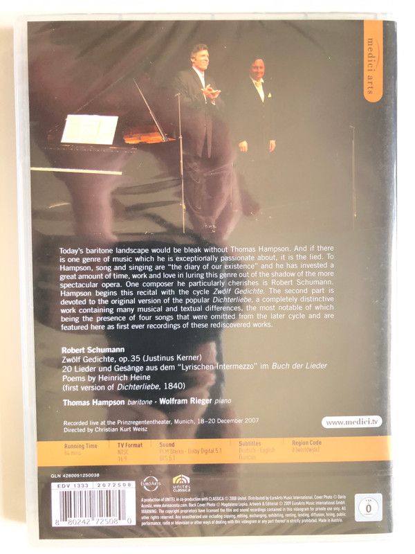 Thomas Hampson Sings Schumann: A Journey Through Lied