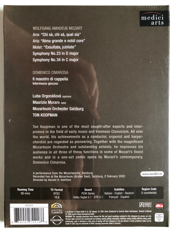 Wolfgang Amadeus Mozart: Aria, Motet & Symphonies with Domenico Cimarosa's "Il maestro di cappella"
