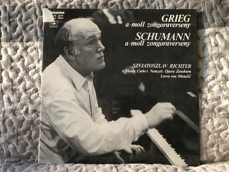 Grieg: A-moll Zongoraverseny, Schumann: A-moll Zongoraverseny - Szvjatoszlav Richter, A Monte Carlo-i Nemzeti Opera Zenekara, Lovro Von Matačič / Hungaroton LP Stereo, Mono / SLPX 12078