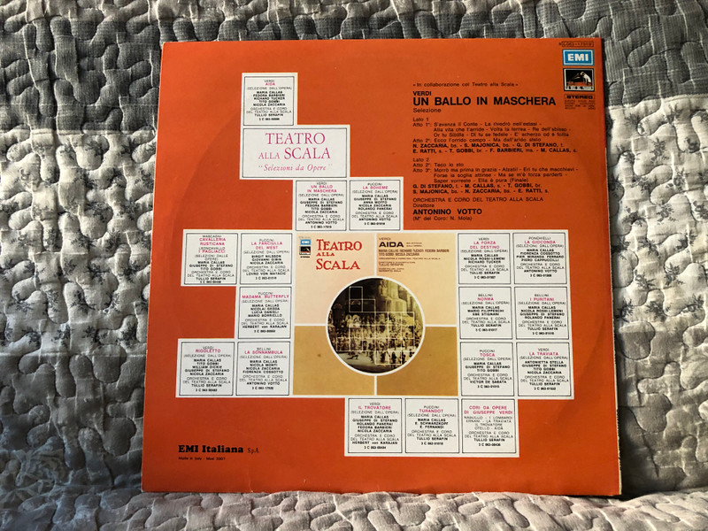 Giuseppe Verdi - Un Ballo In Maschera (Selezione Dall' Opera) - Maria Callas, Giuseppe di Stefano, Fedora Barbieri, Tito Gobbi, Nicola Zaccaria, Eugenia Ratti, Silvio Majonica, Orchestra e Coro Del Teatro Alla Scala / La Voce Del Padrone LP Stereo / 3C 063-17919 