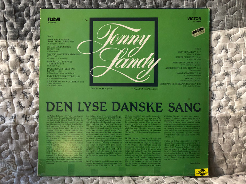 Tonny Landy – Den Lyse Danske Sang / RCA Victor LP Stereo / PL 40180