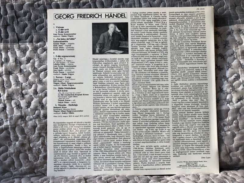 Szereti Ön Händelt? / Hungaroton LP Stereo 1979 / FX 12151