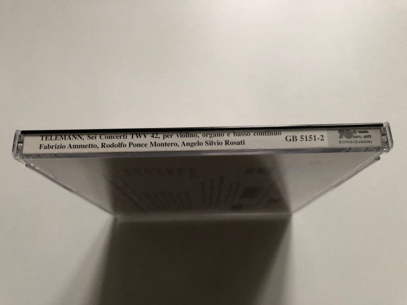 Georg Philipp Telemann: Sei Concerti TWV 42 per violino, organo e basso continuo (Edizione Integrale) - Fabrizio Ammetto (violino), Rodolfo Ponce Montero (organo), Angelo Silvio Rosati (clavicembalo) / Bongiovanni Audio CD 2008 / GB 5151-2