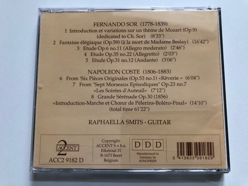 Fernando Sor, Napoléon Coste - Raphaella Smits / Accent Audio CD / ACC2 9182 D