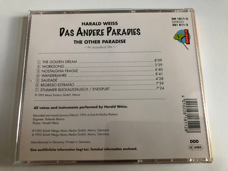 Harald Weiss – Das Andere Paradies / Ginkgo Audio CD 1995 / SM 1811-2