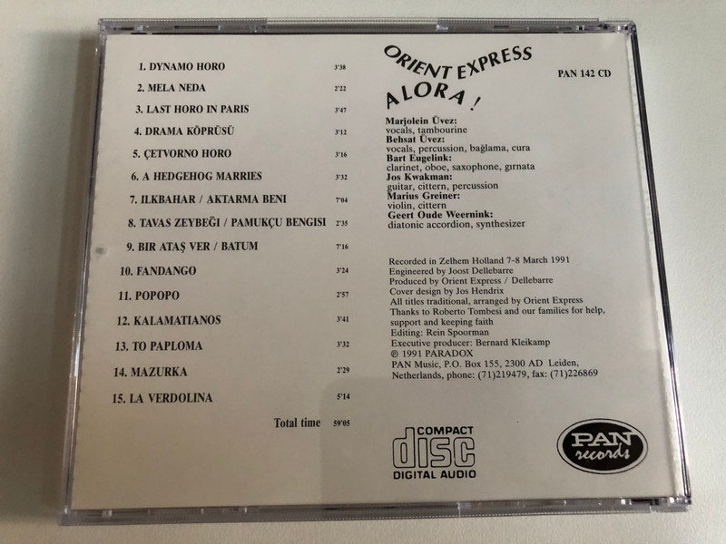 Orient Express – Alora! / PAN Records Audio CD 1991 / PAN 142 CD