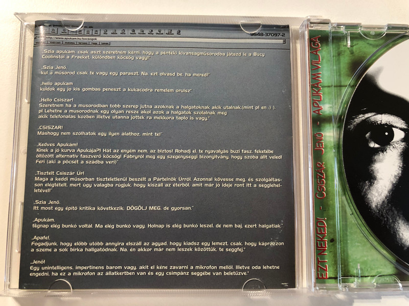 Csiszár Jenő: Ezt Neked! Apukám Világa - Morcheeba, Chumbawamba, Apollo 440, Jamiroquai, Lou Reed, Prodigy, Miles Davis, Moby / WEA Audio CD 1998 / 9548-37097-2 (095483709724)