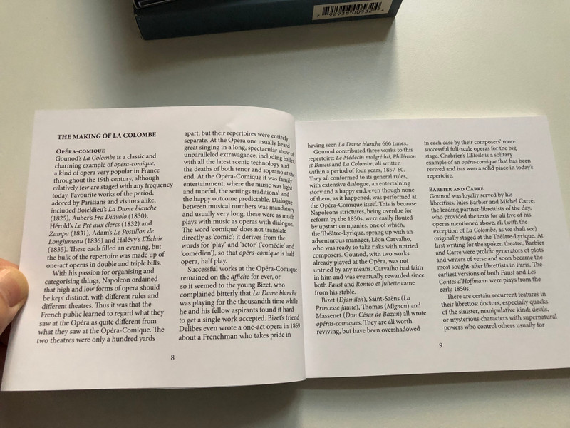 Gounod: La Colombe - Sir Mark Elder, Erin Morley, Javier Camarena, Michele Losier, Laurent Naouri, Halle / Opera Rara 2x Audio CD 2015 / ORC53