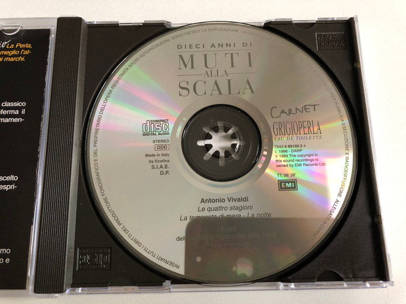 Dieci Anni Di Muti Alla Scala - Vivaldi: La quattro stagioni, La Tempesta di Mare, La notte - Riccardo Muti, E L'Orchestra Filarmonica Della Scala / EMI Audio CD 1996 Stereo / 7243 4 89159 2 4