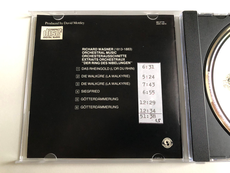 Wagner: Orchestral Music From "Der Ring Des Nibelungen" - New York Philharmonic, Zubin Mehta / CBS Masterworks Audio CD Stereo 1983 / CD 37795