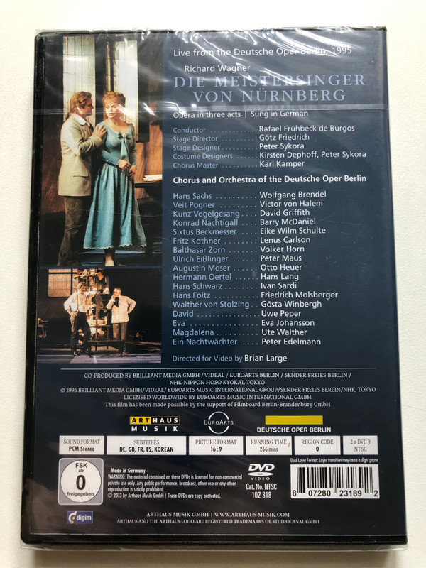 Richard Wagner: "Die Meistersinger von Nürnberg" 2 DVD - A Timeless Opera from Deutsche Oper Berlin (807280231892) 